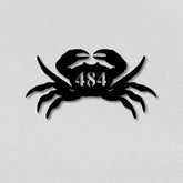 Custom Crab Sign Metal Fish Sign Personalized Name Crab Sign Crab Address Sign L Gift For Fisherman Crab Sign Beach House Decor Decorations